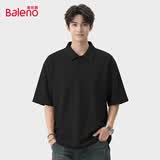 班尼路（Baleno）华夫格半袖POLO衫男夏季翻领潮流休闲肌理感宽松透气重磅短袖衬衣