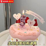 京舟源生日数字皇冠蜡烛装饰蛋糕甜品插件带蝴蝶结周岁派对氛围拍照布置