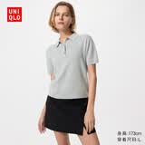 优衣库棉莫代尔混纺POLO领针织衫/短袖女装26春夏新款484607 03 灰色 M