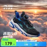 安踏儿童跑步鞋男童冬季革面赤焰运动旋钮扣跑鞋子A12435523NH
