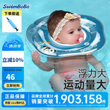 swimbobo婴儿游泳圈脖圈0-5个月新生儿游泳脖圈婴儿洗澡颈圈蓝色BO1002M