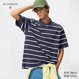 优衣库快干POLO衫/短袖/条纹男装女装合作款/T恤485565 69 藏青色 M
