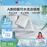 富安娜A类抗菌凉席可机洗凉感冰丝席夏季席子可折叠软席两件套1.2×2米