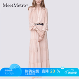 MeetMetro玛依尔法式仙女连衣裙女2026春新款高端气质纯欲风裙子礼服长裙 藕粉 M