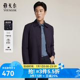 雅戈尔（YOUNGOR）风衣男翻领单风衣锦纶耐穿舒适透气男士上衣外套 GYDF424995FQA藏青色 XL 180/100A