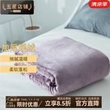 KooWispo【A类一等品】紫貂绒纯色毛毯加厚 单双人保暖盖毯绒毯子 苜蓿天青紫 150*200cm(约2.5斤)