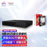 海康威视HIKVISION海康威视网络硬盘录像机监控8路4盘位兼容10TNVR满配8个摄像头带6TB硬盘DS-7908N-R4