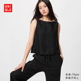 优衣库麻混纺衬衫/无袖女装衬衣26春夏新款483890 09 黑色 M