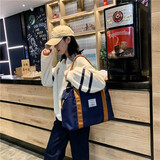 双星手提旅行包女短途行李包袋大容量干湿分离运动健身包 蓝色【小号】