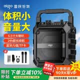 爱国者T52蓝牙音箱大音量便携户外K歌广场舞音箱无线收款音响带麦克风U盘TF卡低音炮喇叭扩音器 双麦克风