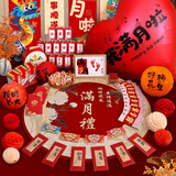 多美忆满月礼仪式布置宝宝百天满月宴场景装饰氛围拍照纪念道具地垫套装