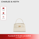 CHARLES&KEITH鳄鱼纹凯莉包手提斜挎婚包包女包生日礼物送女友CK2-50270880-1 Ivory象牙色 S