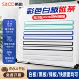 斯图（sitoo）磁吸条磁铁磁吸贴片 硬胶磁条 白板磁铁吸铁石彩色压纸磁力条 四色无logo【20cm】8条