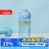 乐扣乐扣（LOCK&LOCK）人鱼线塑料运动水杯夏天便携水壶带刻度提手男女水杯子520ML蓝色