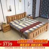 鲁班一木 实木床新中式双人床老榆木全实木简易木床卧室家具婚床尺寸定制 2米宽2.2米