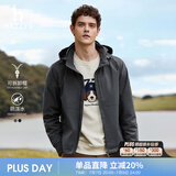 哈吉斯（HAZZYS）男装 秋款外套【可拆卸帽子】防泼水夹克男ASVZU0BCF07 灰色GE 2XL （185/104A 52）