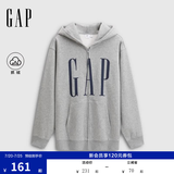GAP男女装春款logo印花抓绒宽松运动连帽衫卫衣786920 灰色 2XL (185/104A)亚洲尺码【偏大,建议拍小一码】