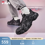 FILA 斐乐猫爪鞋4代女鞋老爹鞋情侣运动鞋复古时尚休闲鞋网面透气 【男款】黑-BK 43
