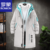 罗蒙（ROMON）高档袄羽棉绒服男中长款冬季加长加厚外套2026新款潮流修身中青年 9568超厚版米黄色高档人造棉升级款 XL （120斤-135斤）