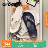 CROCS卡骆驰贝雅卡骆班人字拖运动拖鞋男鞋女鞋居家人字拖|205393 白/深蓝-126 37 /38(230mm)