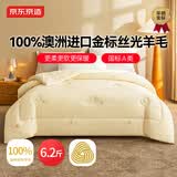 京东京造金标丝光100%澳洲进口羊毛被芯春秋被子双人被-四季被220x240cm