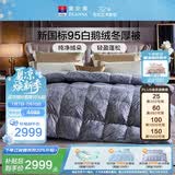 富安娜羽绒被 95%白鹅绒冬被冬季被子 单双人保暖冬被芯 203x229cm雅境