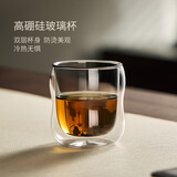 泥也水杯双层隔热高硼硅玻璃杯家用牛奶杯待客泡茶杯高档杯子