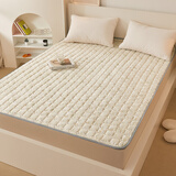 罗兰家纺可水洗全棉家用床垫保护垫 薄款防滑可折叠软垫床褥垫被双人单人 正反全棉床褥白月光 200cm*150cm