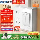 正泰（CHNT）明装开关插座面板 1c系列 二开双控五孔