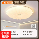 led吸顶灯24年新款贝壳家用卧室简约现代过道客厅灯餐厅阳台灯具 【新款贝壳】40cm-48W-三色光
