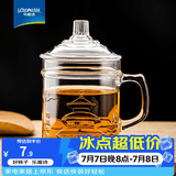 乐唯诗 玻璃杯家用牛奶杯果汁杯高颜值水杯简约茶杯饮料杯子 宫廷华构【茶饮杯】350ml1只