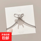 夏季新款冰丝安全裤蕾丝侧边蝴蝶结打底短裤花边防走光改短针扣款 蝴蝶结针扣款 3XL