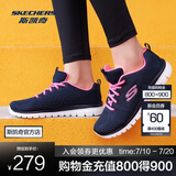 斯凯奇（Skechers）鞋运动鞋女款透气跑步鞋妈妈鞋健步鞋轻便慢跑鞋子春夏季 12615-NVHP 海军蓝色/桃红色 37