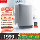 松下（Panasonic）大海豹波轮洗衣机12公斤大容量全自动家用抗菌除螨羊毛轻柔洗超大放衣口智洗省水省电 XQB120-8KN1 波轮 12kg