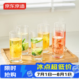 京东京造 玻璃杯 厚底直身茶水分离泡茶咖啡杯家居分享350ml六只装