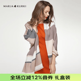 玛丽亚·古琦（MARJA KURKI）羊毛空调披肩夏季围巾女礼盒装保暖披肩围巾两用千鸟格围脖女礼物 棕/灰