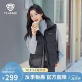坦博尔时尚短款立领女士短款百搭羽绒马甲TB5330152D 黑色  M (165) 