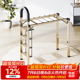格美居（GEMJU） 梯子家用折叠晾衣架两用室内多功能伸缩人字梯铝合金晾晒扶梯 多功能 香槟金四步晾晒梯