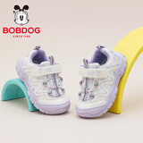 巴布豆（BOBDOG）童鞋秋款女童百搭学步鞋宝宝鞋小童轻便休闲鞋102363021粉紫/米24