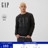 盖璞（GAP）男女装春款印花logo抓绒圆领卫衣合身上衣美版 黑色 542214 M 美码 L亚洲码180/96A 【偏大，建议拍小一码】