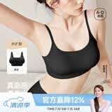 幸棉内衣女隐形无痕粉底液外扩女文胸小胸显大聚拢美背一体式无钢圈 黑色 均码 PLUS (A-C杯/底围85-90CM)