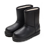 漂步雪地靴女冬季防水棉鞋加绒防滑保暖雨靴一体洗车厨房冷藏工作雨鞋 黑色 39