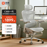 西昊 Doro C300/C100人体工学椅电脑椅办公椅电竞椅人工力学座久坐 C300云白+6D扶手+脚踏