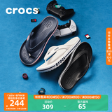 CROCS卡骆驰贝雅卡骆班人字拖运动拖鞋男鞋女鞋居家人字拖|205393 黑色/白色-066 44 (280mm)