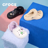 卡骆驰（CROCS）贝雅暖绒克骆格洞洞鞋|206633 黑/黑-060   36 /37(220mm)  