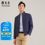 雅戈尔（YOUNGOR）单行政夹克男立领短款单茄克高端男士上衣外套 藏青VJJK419960FQA 2XL 185/104A