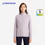 迪卡侬（DECATHLON）保暖户外抓绒衣外套男女运动宽松秋摇粒绒外套冲锋衣内胆 女款-全拉链-紫罗兰 M