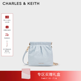 CHARLES&KEITH迷你菱格流浪包单肩斜挎双肩包包女包生日礼物送女友CK2-60782390 【S号】Sea Salt Blue海盐蓝 S