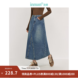 茵曼（INMAN）时尚绣花立领蕾丝衬衫2026春季洋气宽松休闲长袖衬衣上衣 牛仔蓝半身裙-18438189 M （裤子 27码）