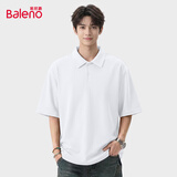 班尼路（Baleno）华夫格半袖POLO衫男夏季翻领潮流休闲肌理感宽松透气重磅短袖衬衣
